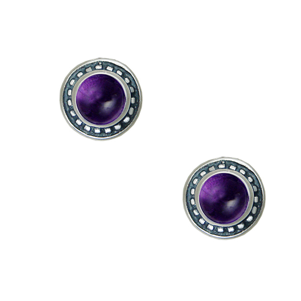 Sterling Silver Petite Amethyst Post Stud Earrings